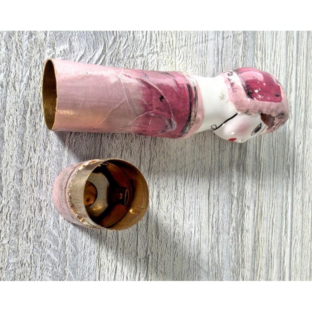 Vtg 60's Gemma Taccogna Style Paper Mache Porcelain Doll Lipstick Holder Mexico - Picture 9 of 11
